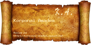 Korponai Amadea névjegykártya